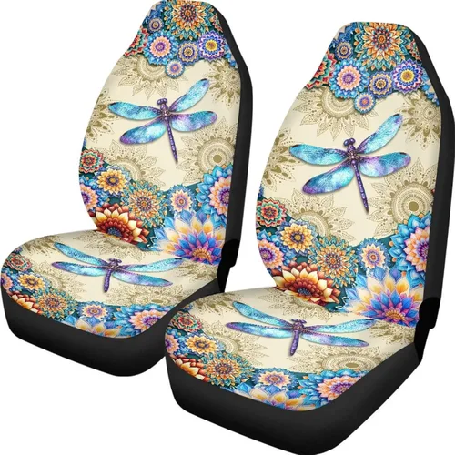 Miniatura 34 de UNICEU Juego de 2 fundas de cojín para asiento de automóvil, diseño de calavera gótica negra, lavable, accesorios interiores antideslizantes