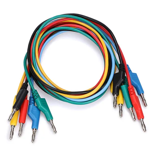 Miniatura 6 de Sumnacon Juego de 5 cables de prueba de enchufe de plátano a plátano, cable de prueba apilable de 0.157 in para multímetro, cable de prueba