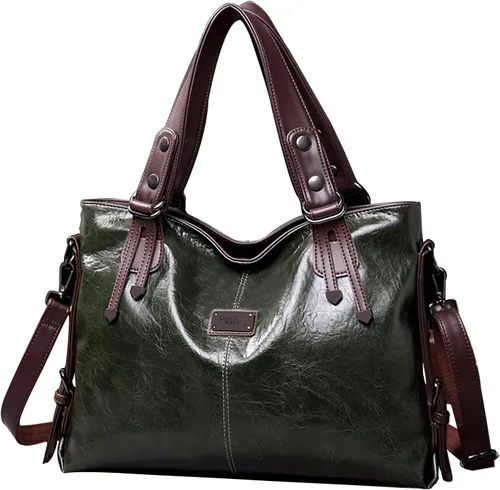 Miniatura 24 de Bolsos y carteras para mujer, bolso de mano de cuero vegano para mujer, bolso de hombro, bolso de viaje con compartimentos