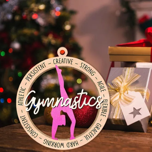 Miniatura 3 de Adorno de gimnasia para niña, adornos de gimnasta para árbol de Navidad, regalos de gimnasia para niñas, entrenadora, regalos de gimnasta para niñas
