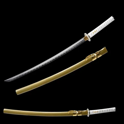 Miniatura 2 de OYZ Espada katana, espadas samurai de acero de alto carbono 1060 hechas a mano, espadas samurai de acero real, espadas samurái de acero de alto