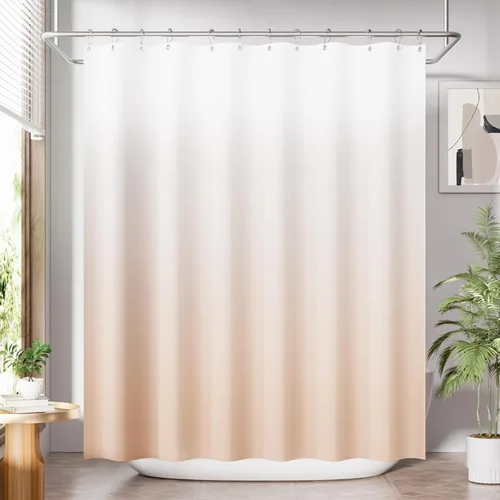 Miniatura 27 de AmazerBath Cortina de ducha azul, juegos de cortinas de ducha geométricas de tela con 12 ganchos para cortina de ducha, cortinas de ducha de Rayas