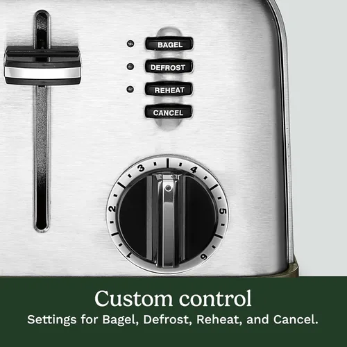 Miniatura 3 de Cuisinart 4 Slice Toaster, Compact Stainless Steel Toaster with Extra-Wide Slots for Toasting Bread, French Toast, Bagels and Pastries, Defrost &