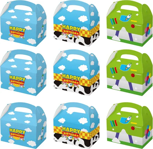 Nabenkalu Cajas de fiesta de historias de dibujos animados, 15 piezas inspiradas en juguetes, bolsas de regalo para decoración de cumpleaños,