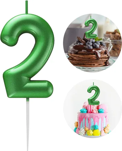 Miniatura 92 de Velas número 2 arcoíris con número 3D de feliz cumpleaños para decoración de fiesta de pastel de cumpleaños, suministros de celebración
