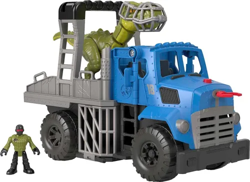 Miniatura 6 de Fisher-Price Imaginext - Juguete Jurassic World Dominion, vehículo transportador de dinosaurios Break Out y dinosaurio T. rex para niños