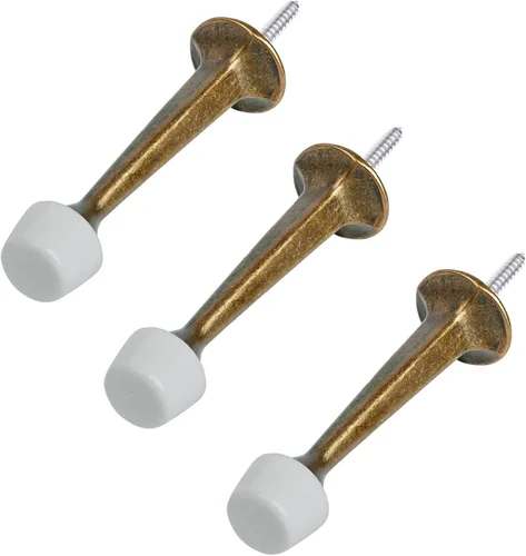 Miniatura 19 de HOMOTEK - Paquete de 12 topes de puerta rígidos sólidos resistentes con punta de goma suave, tope de puerta de zinc fundido para proteger la pared