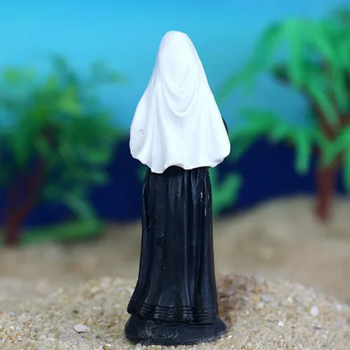 Miniatura 5 de Garneck Estatua de monja Virgen Figuras católicas Estatua de oración Mini escultura católica Figuras Virgen Desltop Escultura Escritorio Rosario