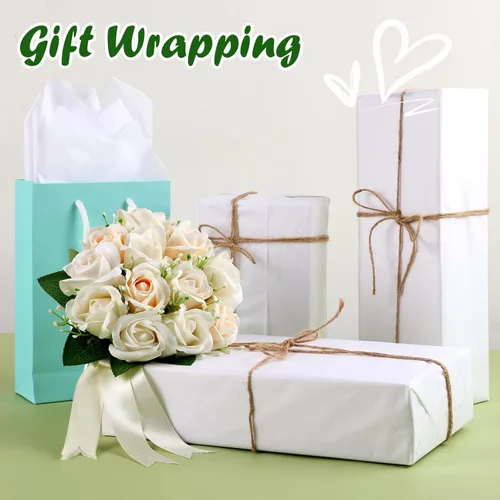 Miniatura 4 de 1000 hojas de papel de seda blanco, papel de seda de 14" x 20" a granel para Navidad, bodas, cumpleaños, baby showers, Día de San Valentín