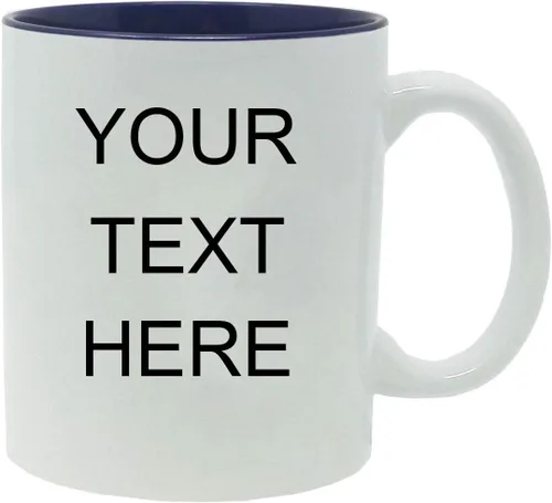 Miniatura 10 de Taza de café personalizada de cerámica blanca de 11 onzas, personalizable, color negro