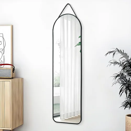 Miniatura 8 de SCWF-GZ Espejo de cuerpo completo de 47 x 14 pulgadas para colgar en la puerta, colgar en la pared, marco de metal, espejos de arco para dormitorio