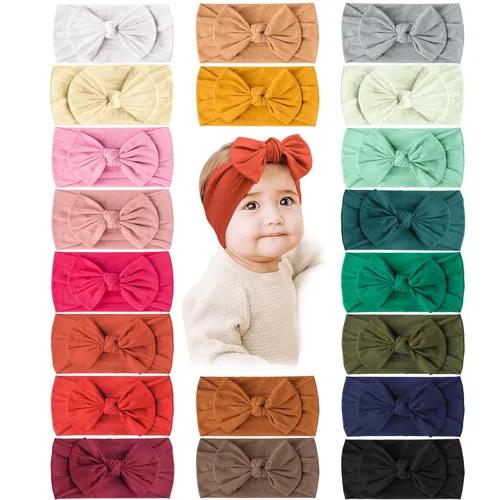 Miniatura 8 de Prohouse 20 unidades diademas de nailon para bebé, niñas y niños recién nacidos, niños pequeños