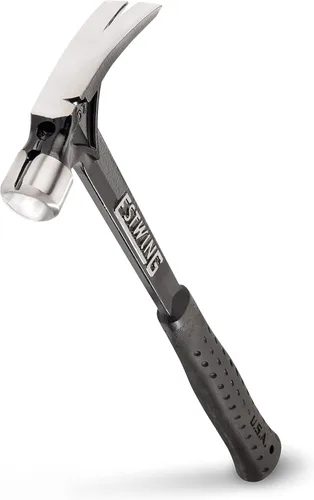 Estwing Serie Ultra - Martillo de carpintero de 19 oz con cara lisa y mango reductor de impactos, tipo garra, EB-19S