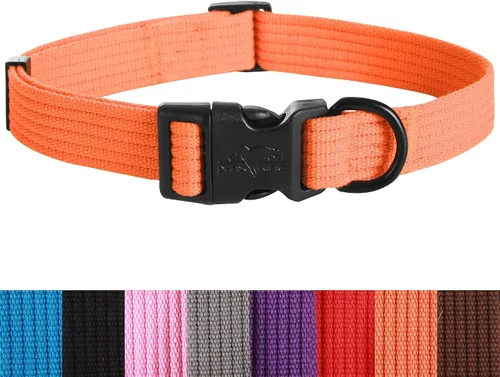Miniatura 8 de lynxking Collar de perro suave acolchado transpirable de algodón sólido fuerte ajustable collar para mascotas para cachorros pequeños