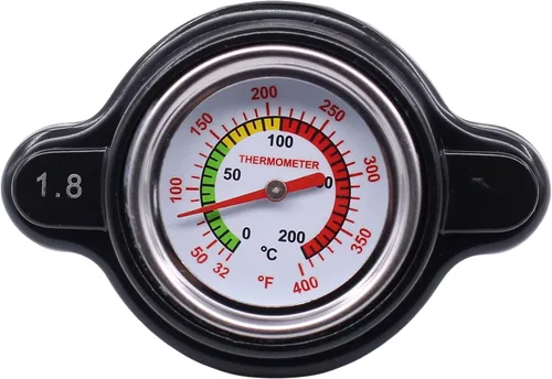 MOTOKU Tapa de radiador de alta presión con medidor de temperatura 1.8 Bar para Kawasaki KDX 200 KLR 250 650 KLX 300 400 450 KX100 KX250 KX450F KX65
