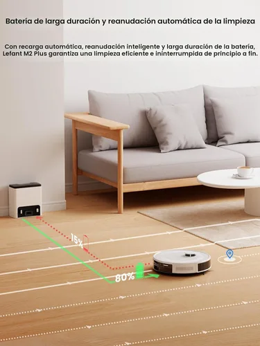 Miniatura 7 de Lefant - Robot aspirador y fregona LiDAR, autovaciado de 75 días, succión potente de 6000 Pa, limpieza personalizada, mapeo del hogar, 140 minutos