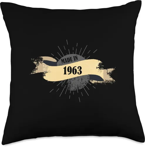Miniatura 4 de Made in 1963 Birthday Gift 60 years Retro 60th birthday Throw Pillow