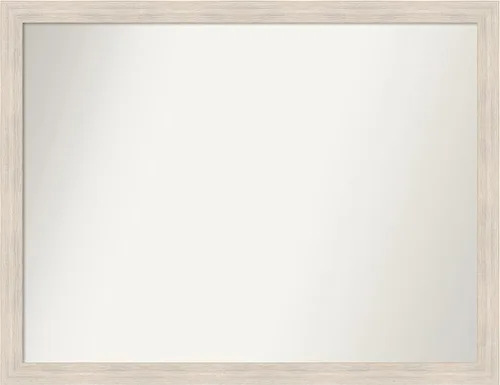 Miniatura 530 de Amanti Art Espejo de baño blanco para sobre el fregadero, 30 x 35 pulgadas, espejo de tocador rectangular estrecho de Eva de oro blanco, marco