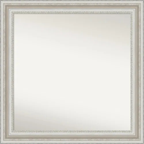 Miniatura 418 de Amanti Art Espejo de baño plateado para sobre el fregadero, 26 x 26 pulgadas, espejo cuadrado de plata antigua, marco de madera tradicional mediano