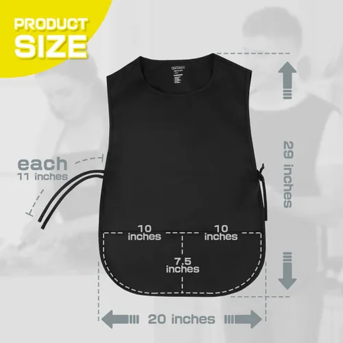 Miniatura 7 de ROTANET Delantal de zapatero con 2 bolsillos profundos, unisex, impermeable, para pintura, limpieza, artista, para mujeres, hombres, adultos