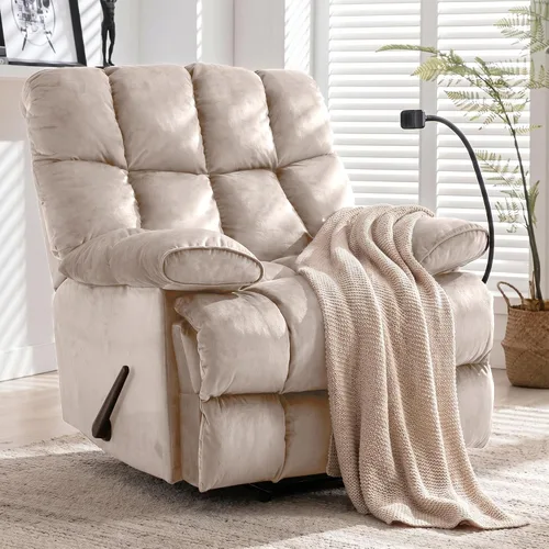 Miniatura 12 de Silla Reclinable Extra Grande, Sillas Reclinables para Hombres Grandes de 400LBS, Silla Reclinable Extra Ancha, Silla Reclinable Grande y Resistente