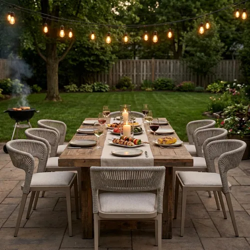Miniatura 3 de PURPLE LEAF Silla de comedor al aire libre, 2 piezas, para todo tipo de clima, mimbre de mimbre, marco de aluminio, silla de comedor para patio