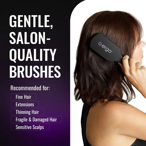 Miniatura 2 de ERGO Cepillo de Paleta Mini Súper Suave para Secado con Secador - Cepillos de Pelo para Mujeres con Cabello Grueso o Fino - Cepillo de Pelo Dual