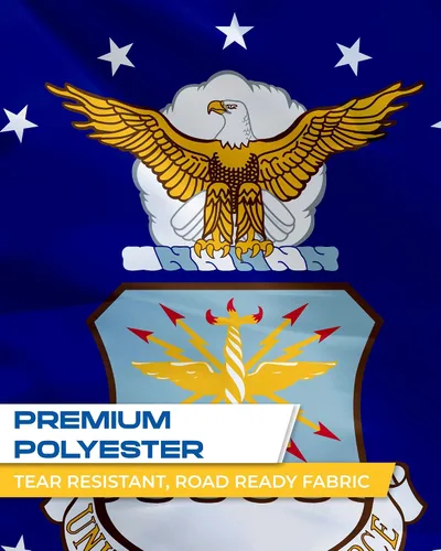 Miniatura 3 de AGAS - Bandera de motocicleta de la Fuerza Aérea – 6 x 9 pulgadas – Poliéster de punto impreso de doble cara – Bordes de doble costura – Bandera