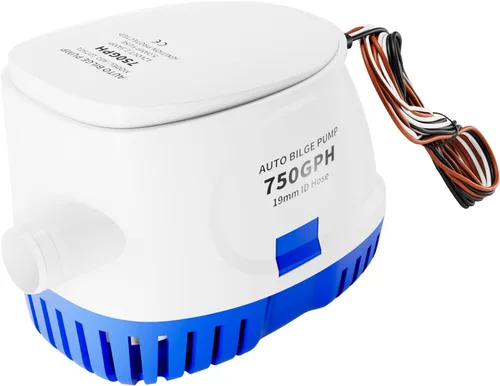 Miniatura 6 de Sanuke Bomba de achique de 500 GPH, salida de 3/4", eléctrica de 12V para accesorios de bomba de agua marina sumergible para barco, bomba de agua