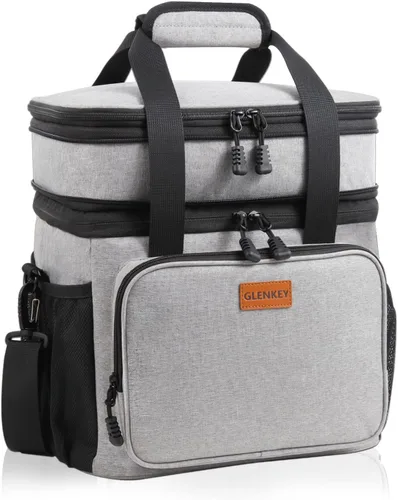 Miniatura 12 de GLENKEY - Lonchera aislada expandible, bolsa de almuerzo grande con doble compartimento, ligera, bolsa de mano impermeable, refrigerador