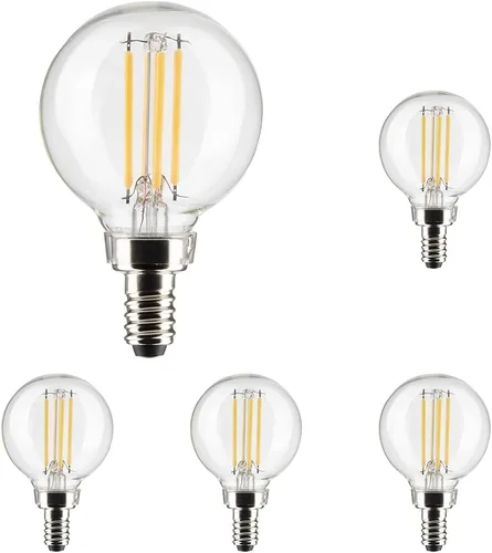 Miniatura 6 de Satco Bombilla LED E12 de 4 W, 2700 K, clasificación de 15000 horas, regulable
