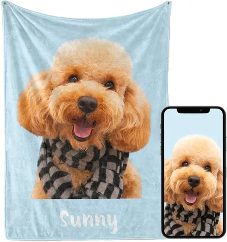 Miniatura 19 de Manta personalizada con imagen, se envía al día siguiente, impresa en Estados Unidos, manta de fotos personalizada, colores vibrantes, suave