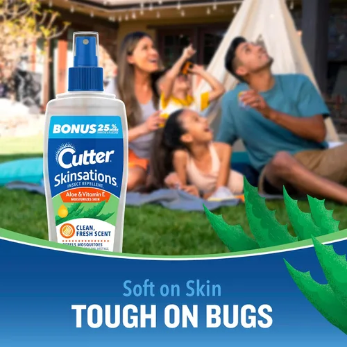Miniatura 3 de Cutter Skinsations Repelente de Insectos (Paquete de 12), Repele Mosquitos, Garrapatas, Jejenes, Pulgas, 7% DEET, 6 Onzas Líquidas (Spray con Bomba)