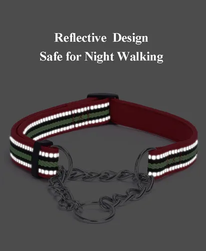 Miniatura 6 de LOS ANDES Collar Martingale para perros, collar reflectante para perro, collar de entrenamiento acolchado ajustable para perro, collar de nailon