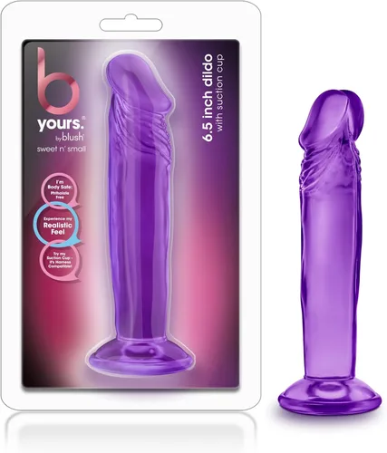 Miniatura 8 de Blush B Yours Sweet n Small - Consolador realista de 6 pulgadas con ventosa - Azul - Pene del punto G para pegging, estimulación anal y vaginal