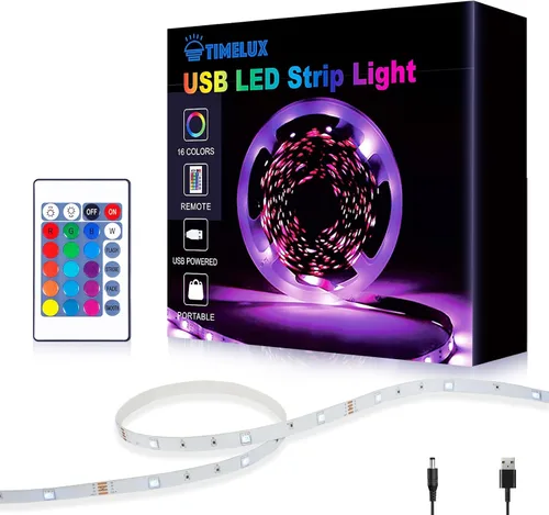 Miniatura 8 de Tira de luces LED de 20 pies que cambian de color, lámpara de estado de ánimo con USB 5 V, funciona con RGB 5050, cinta de luces LED RGB 5050