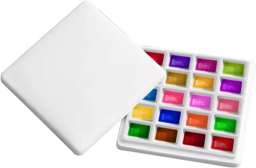 Miniatura 6 de Paleta de pintura de porcelana de 17 pozos, bandeja de cerámica, paleta de mezcla de acuarela para pintura al óleo acrílica, acuarela, pintura