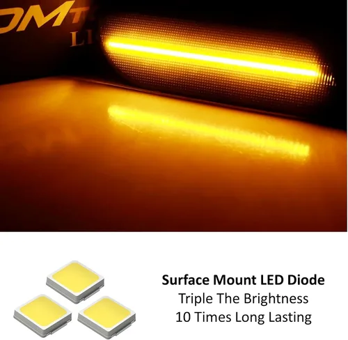 Miniatura 2 de iJDMTOY Kit de luz de marcador lateral de parachoques de lente ahumada 36-SMD ámbar Full LED compatible con Mercedes-Benz SLK CLK 1998-2004
