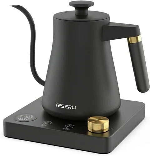Hervidor eléctrico de cuello de cisne de 1.0 L con control de temperatura de ±1 ℉ (104-212 F), café y té expertos, 4 temperaturas preestablecidas,