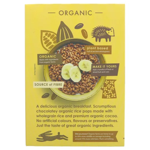 Miniatura 4 de Paletas de arroz de cacao integral orgánicas Doves Farm 10.58 oz Cereal vegano y sin gluten con cacao real Perfecto para un desayuno