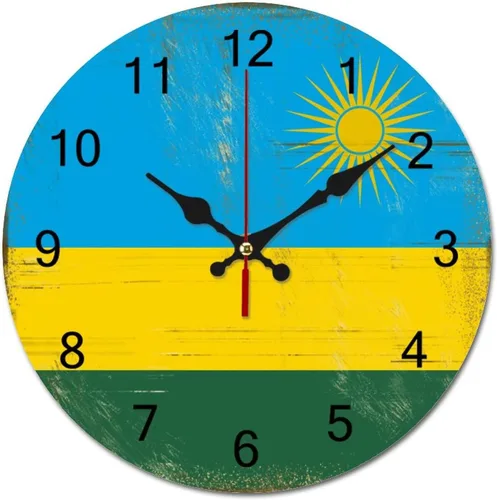 Miniatura 8 de Reloj de pared grande con diseño de bandera de San Vicente y la Granadina, funciona con pilas, reloj colgante silencioso de 9 pulgadas, decoración