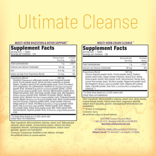 Miniatura 2 de Nature's Secret Ultimate Cleanse 2 partes de desintoxicación y eliminación total del cuerpo apoya la digestión, el bienestar, la salud del colon
