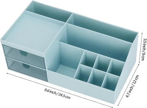 Miniatura 2 de LETURE Organizador de Escritorio, Caja Organizadora de Tocador de Maquillaje Cosmético, Almacenamiento de Maquillaje para Mostrador de Baño