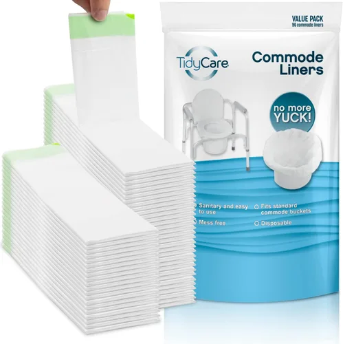 Miniatura 9 de TidyCare Forros Desechables para Silla de Inodoro de Cabecera para Adultos, Cubo de Asiento y Bacinilla Paquete de Valor de 192 Bolsas de Desecho