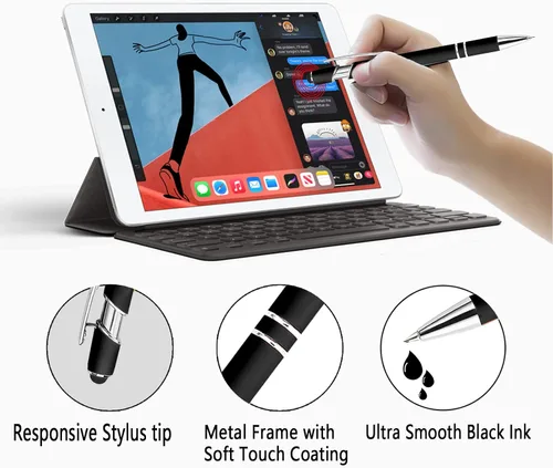 Miniatura 2 de EAQ Bolígrafos personalizados grabados personalizados con punta de lápiz capacitivo, bolígrafos con nombre de texto y mensaje para aniversarios