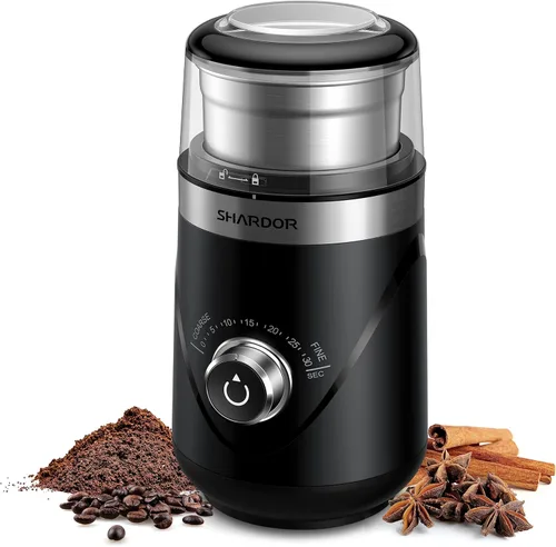 Miniatura 11 de Shardor - Molinillo ajustable de grano de café eléctrico, para hierbas/especias, molinillo de espresso con 1 cuenco extraíble de acero inoxidable