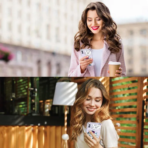 Miniatura 2 de LUXVEER Funda para iPhone 11 con protector de pantalla, elegante diseño floral en TPU suave y transparente, ajuste delgado, funda protectora