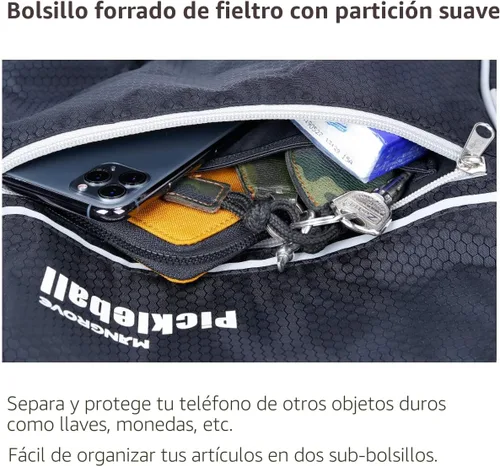 Miniatura 5 de Mangrove Bolsa de pickleball, mochila de pickleball para hombres y mujeres, bolsa ajustable con gancho para cerca, gran capacidad/bolsillo de Negro