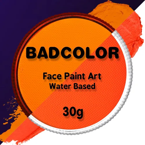 Pintura corporal y facial UV neón naranja (30g/1oz), kit de pintura corporal completa a base de agua, reactiva a la luz negra, fluorescente para