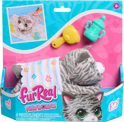 Miniatura 6 de furReal Just Play - Gatito interactivo para mascotas, pequeño gato de peluche con sonidos y movimiento, piel sintética, juguetes para niños a partir